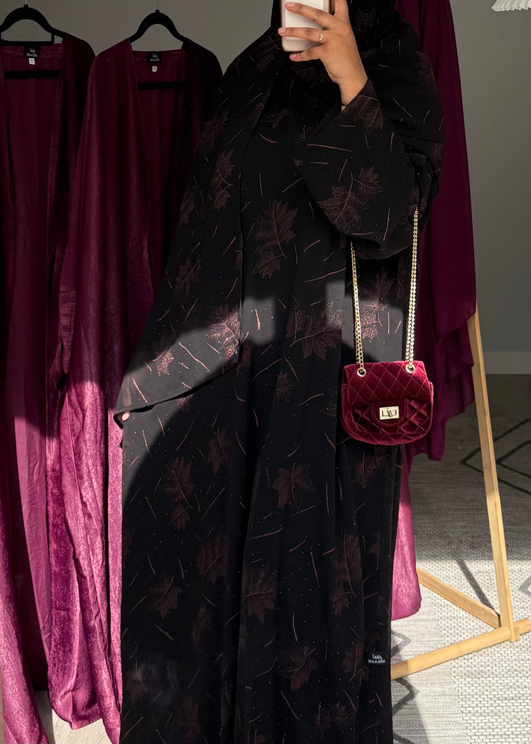 ahlam silk abaya & dress set product info and reviews Veiled Ahlam Silk Abaya