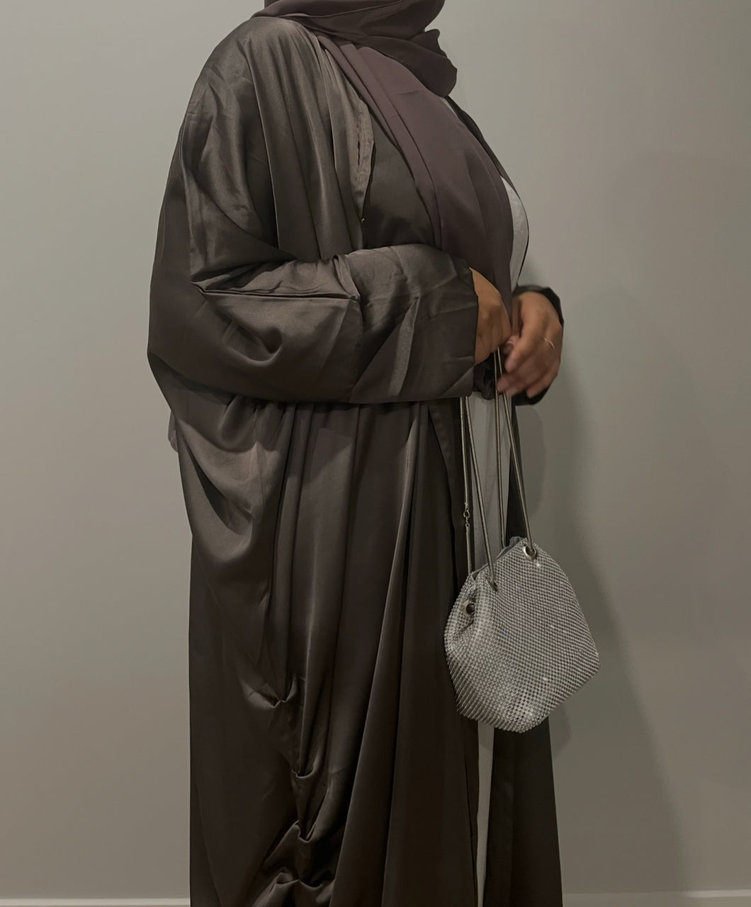 Charcoal Ruched Abaya